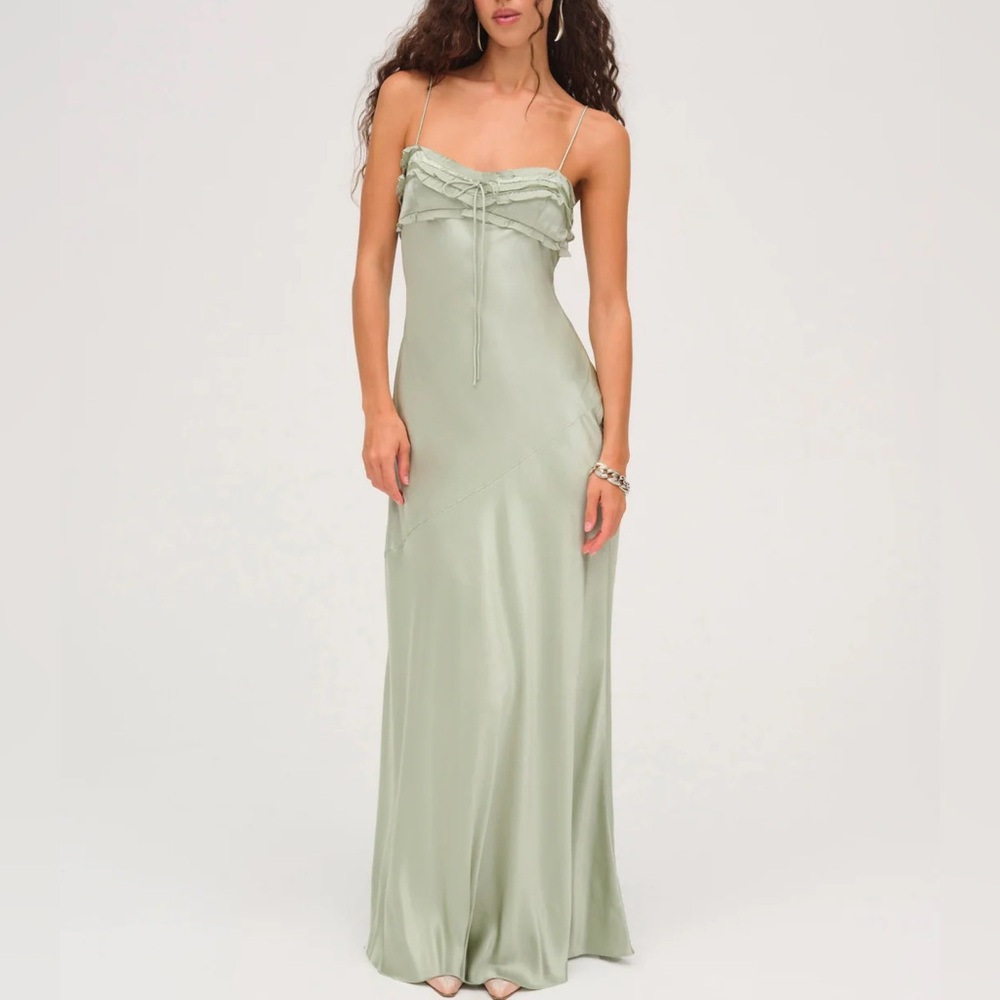 $319 NWT Desert Sage For Love And Lemons “Natalie” Maxi Dress Sz Medium